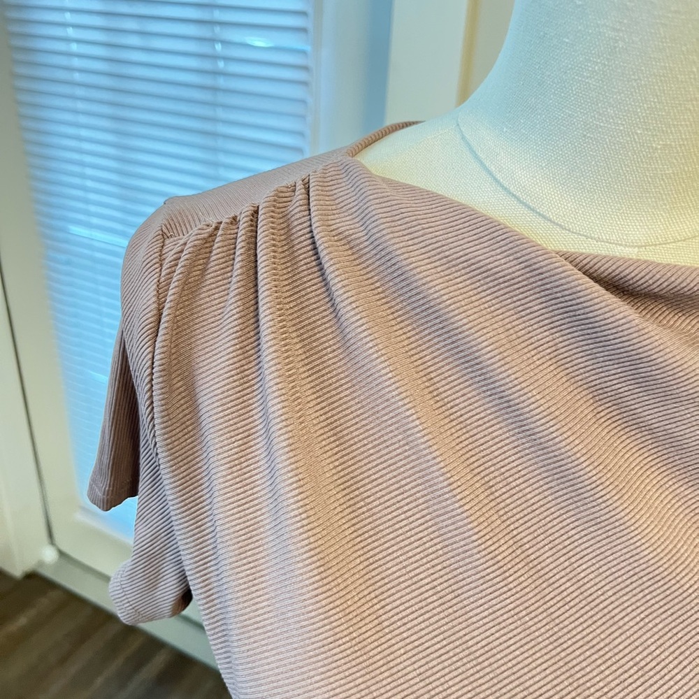 Tan Ruched Maxi Dress With Slits - Picture 5 of 7